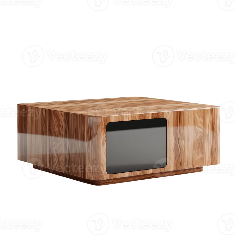Modern Wooden Coffee Table with Sleek Design and Intricate Grain png