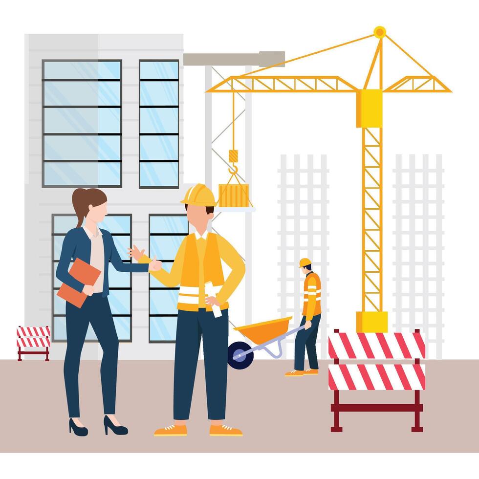 real estate and construction worker vector