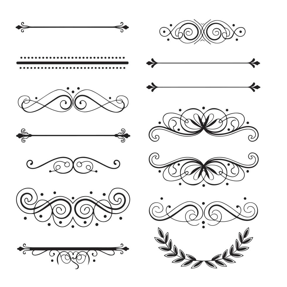 Ornate Victorian Decorative Design Elements vector