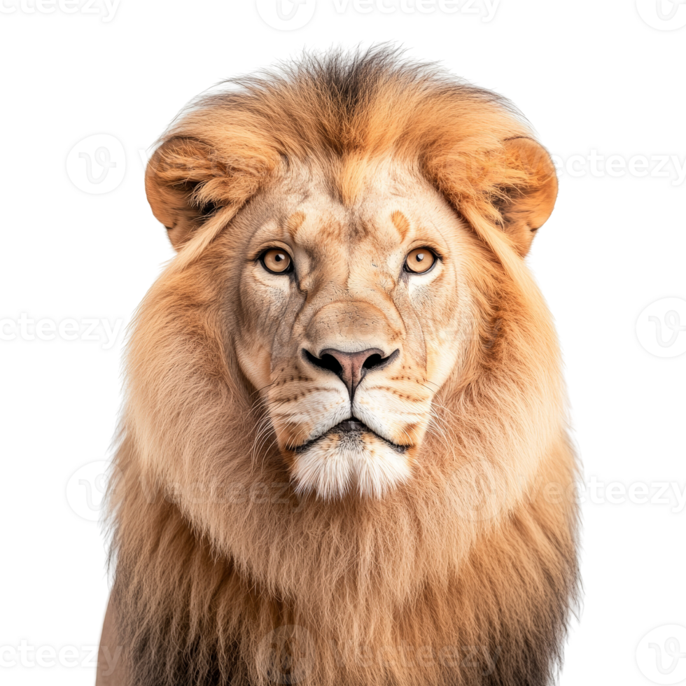 A Glorious Lion Stares Intently, Capturing Power and Majesty in a Stunning Close-Up Portrait of Nature's King png