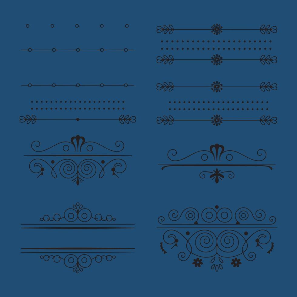 Victorian-Inspired Ornamental Lines for Elegant Design Enhancements vector