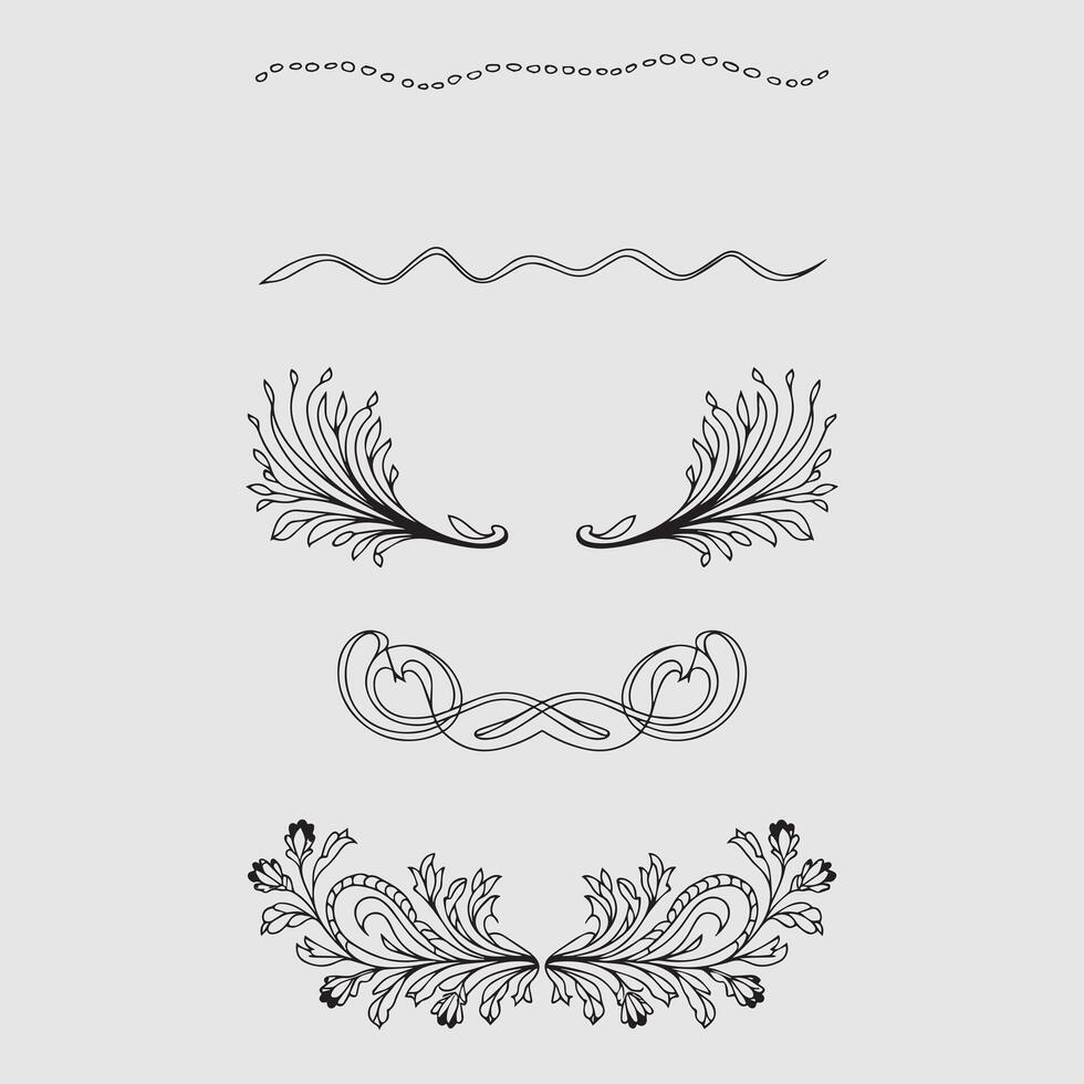 Victorian Style Patterns with Ornate Borders vector