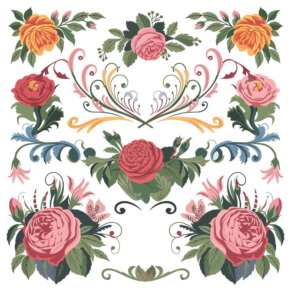 Delicate Floral Artistry vector