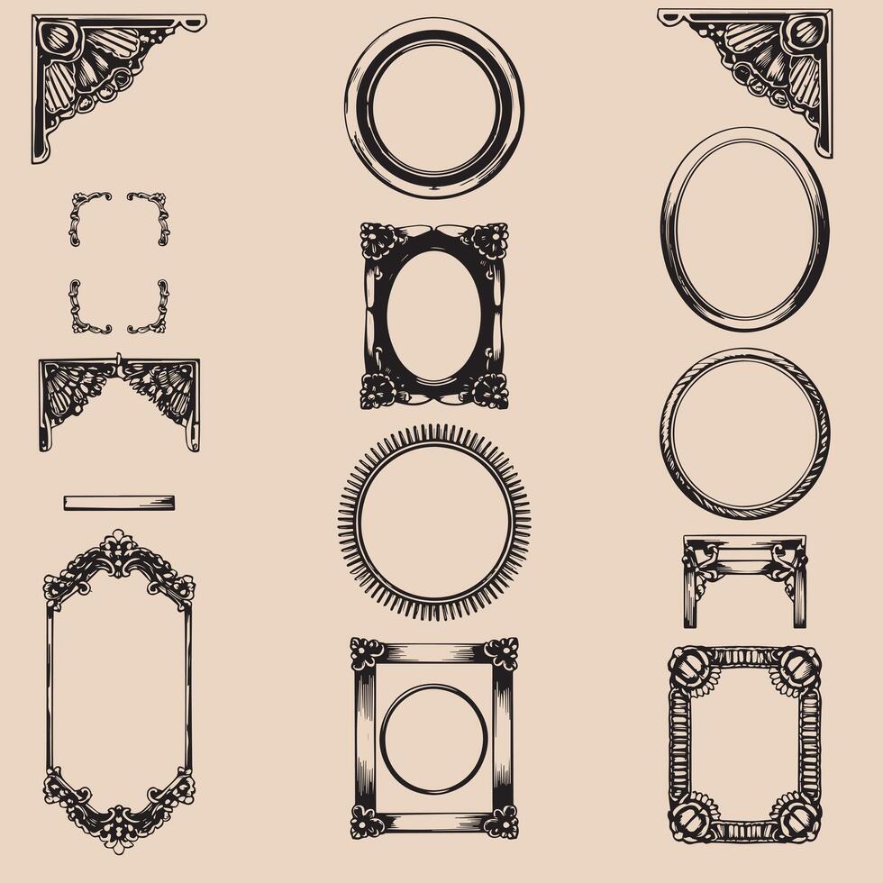 Vintage-inspired Ornaments and Decorative Frames vector