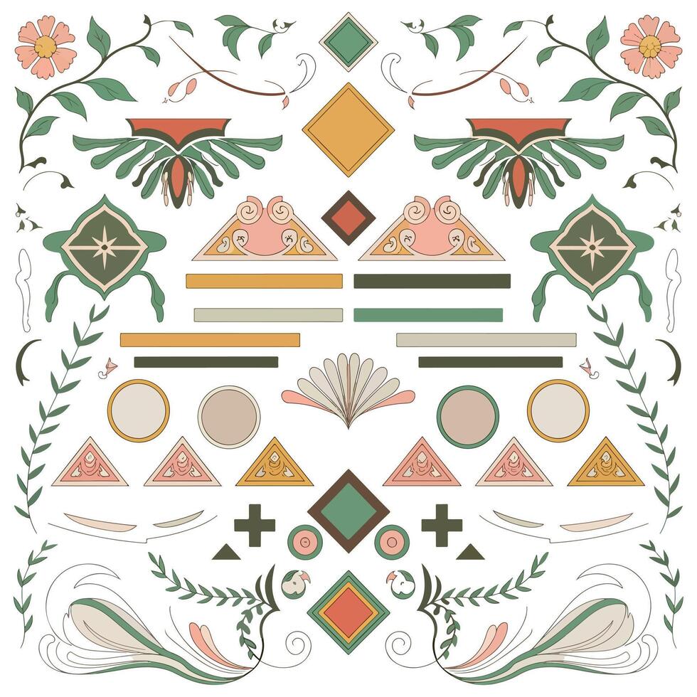 Elegant Floral Ornamentation Set vector