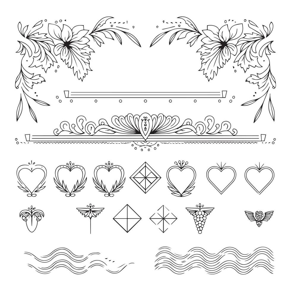 Classic Ornamental Patterns with Frame Borders vector