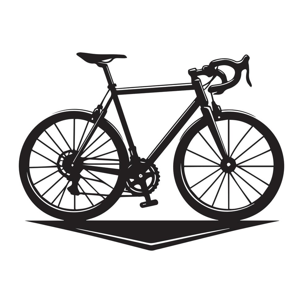 Black silhouette bicycle illustration with isolated white background. vector