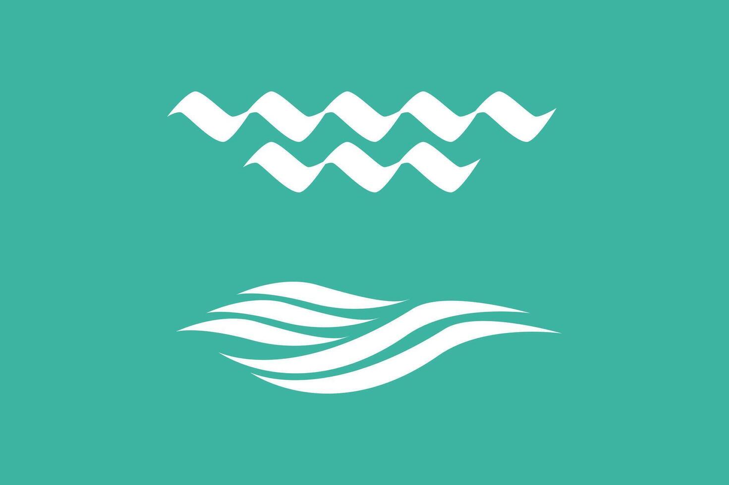 Wave symbols with green background vector