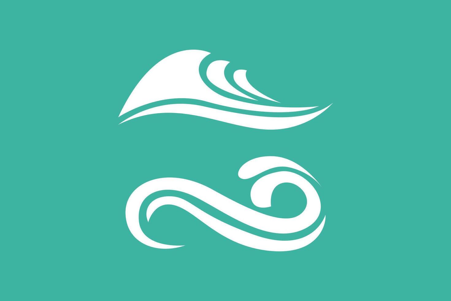 Wave symbols with green background vector