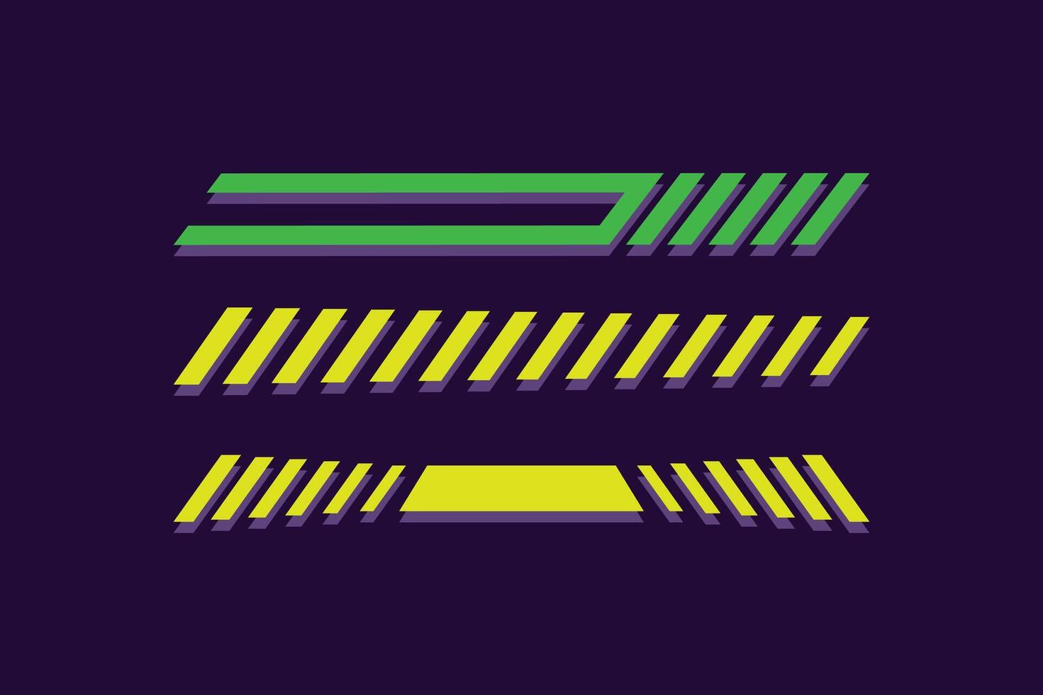 Racing stripe speed start finish set vector