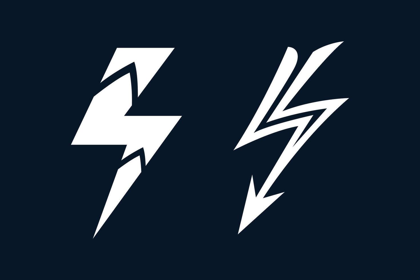 Thunder storm lightning bolt set on black background vector