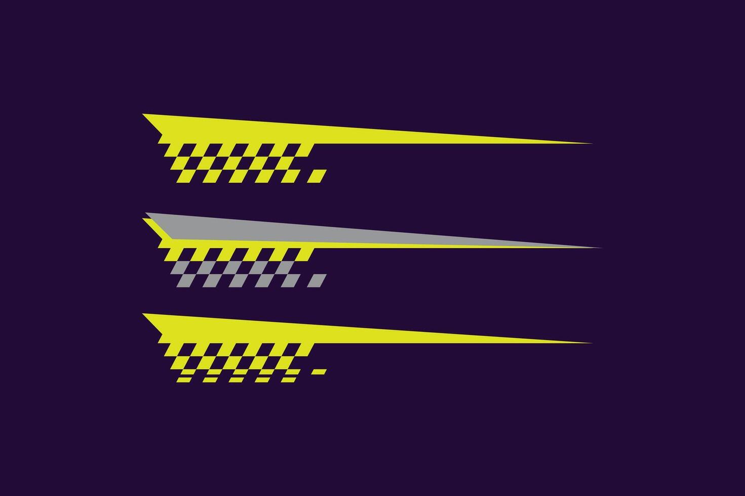 Racing stripe speed start finish set vector