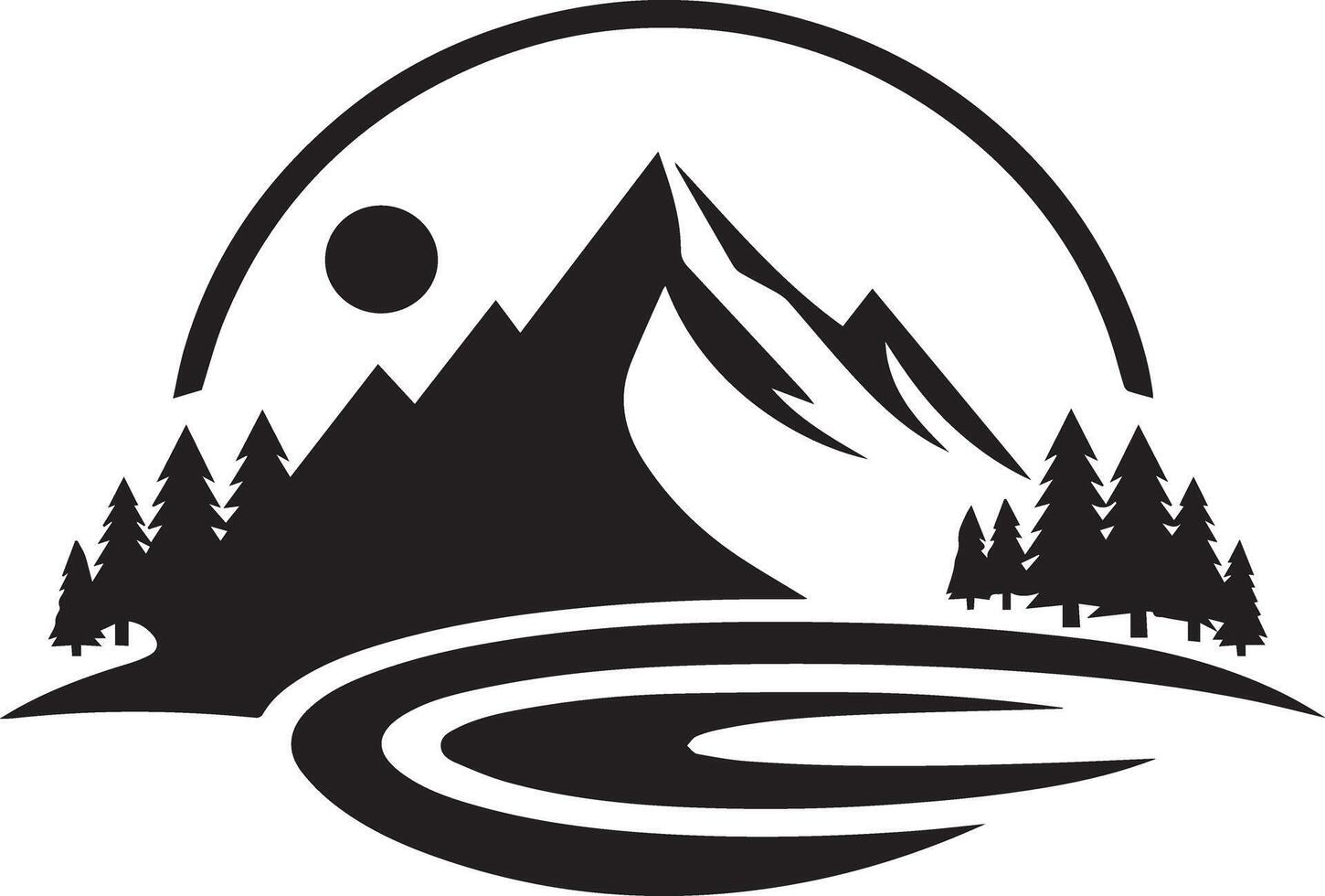 Silhouette Nature Mountain vector