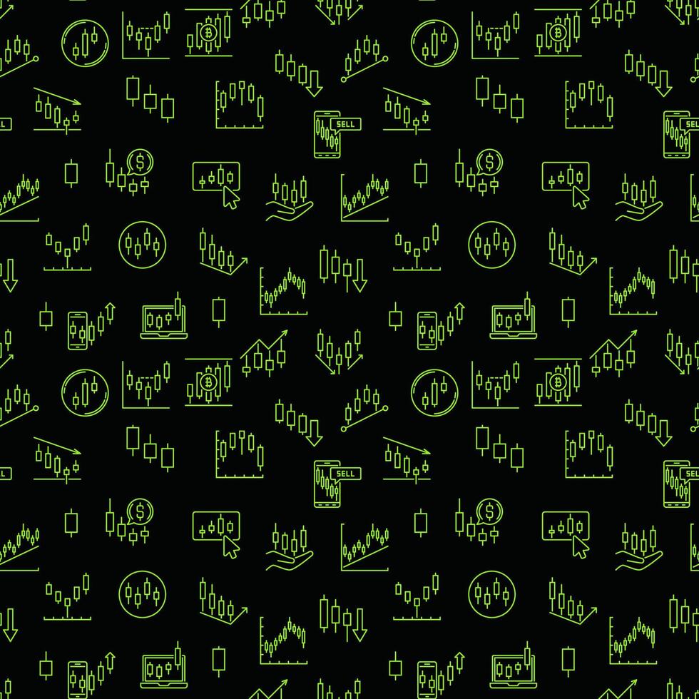 Crypto Trading linear seamless pattern vector