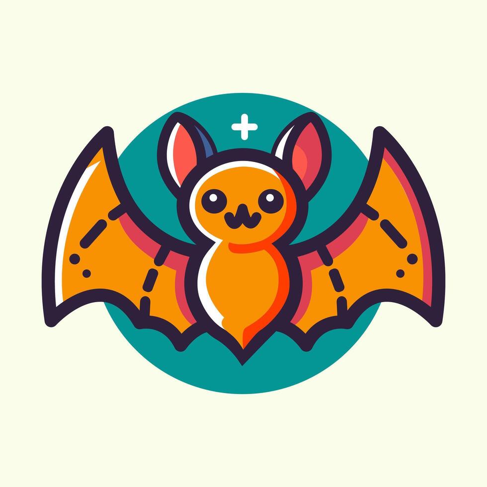 Bat Halloween Concept Doodle style Design Illustration Isolated Background vector