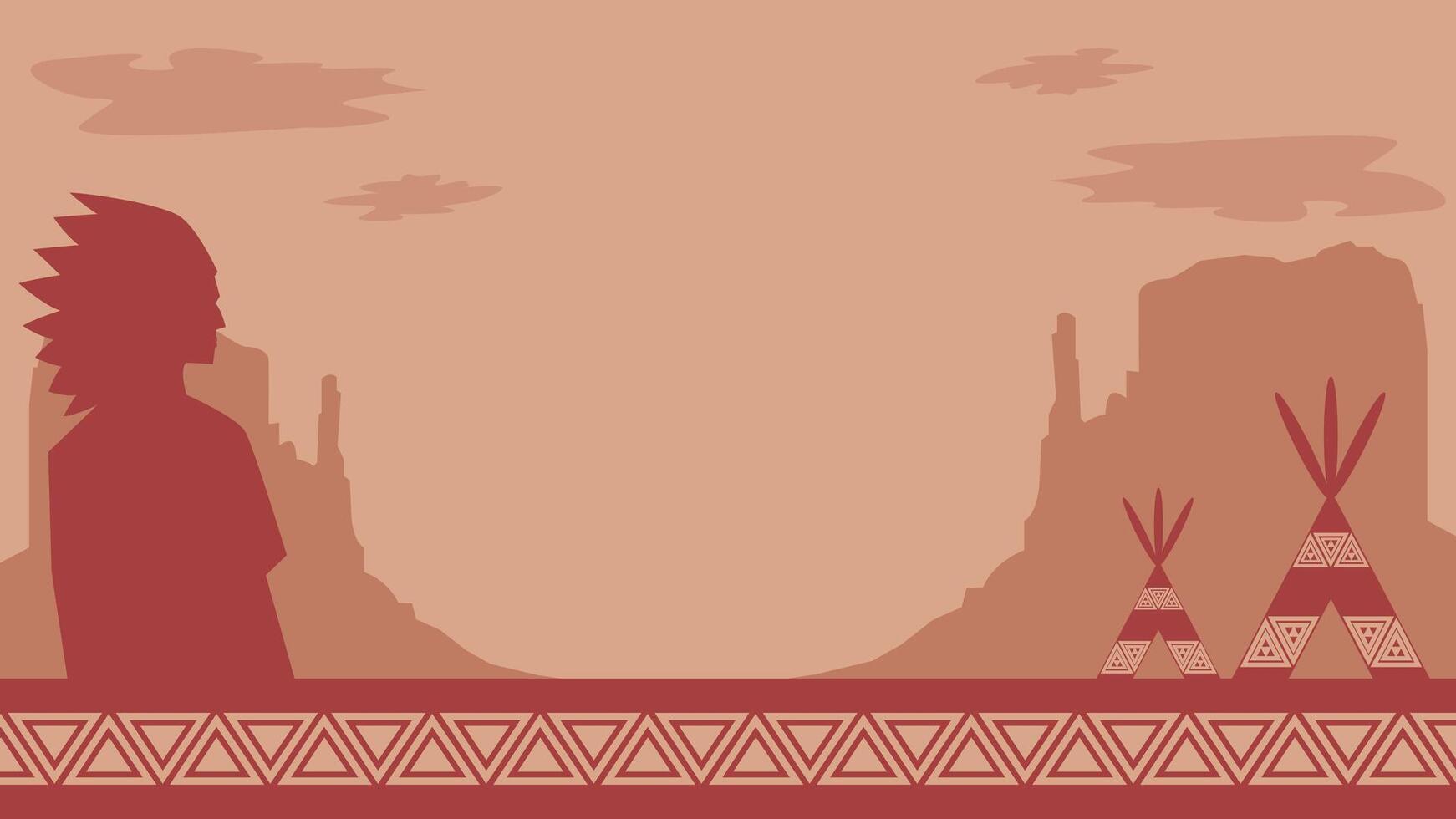 Native american indian heritage background with copy space area. suitable for First Day of Native American Heritage Month event vector