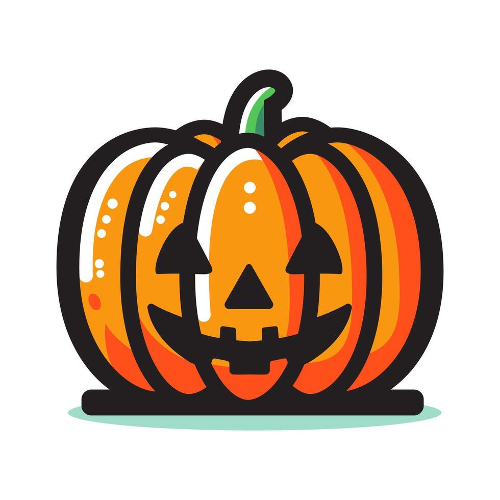 Spooky halloween pumpkin. Jack o lantern. Cartoon character illustration vector