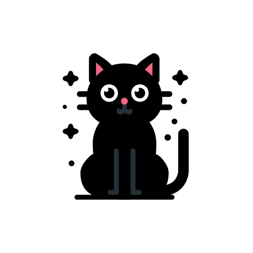 Halloween black cat this design is perfect for t-shirts, posters, cards, mugs and more. vector