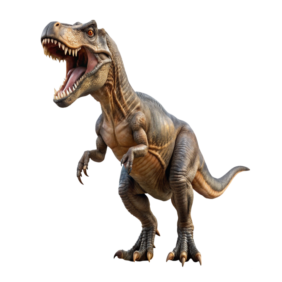Dynamic Velociraptor Dinosaur Roaring Perfect on Blank Background png