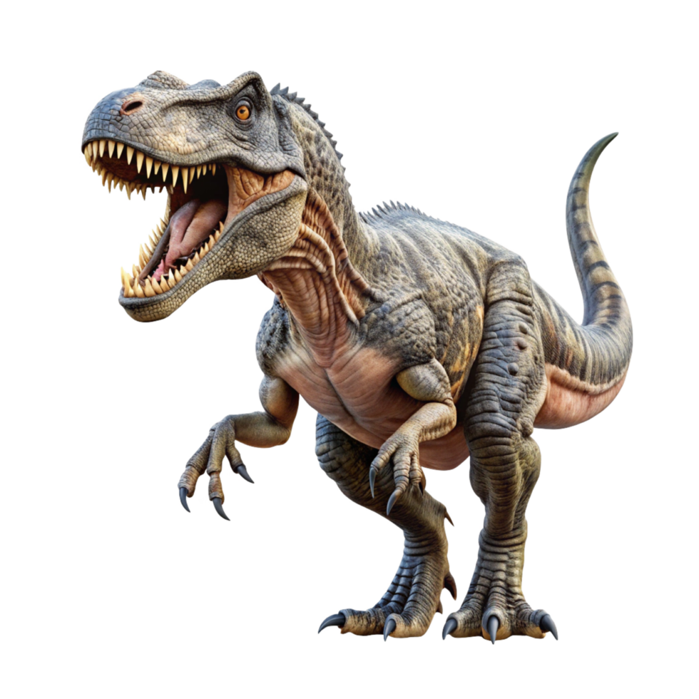 Velociraptor Dinosaur Roaring in Full Detail with Blank Background png
