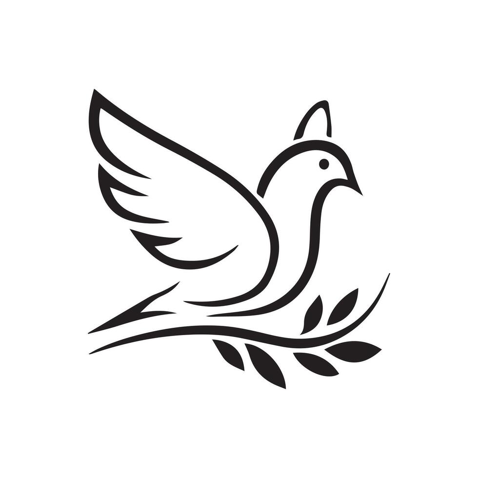 Dove of peace flying bird vector