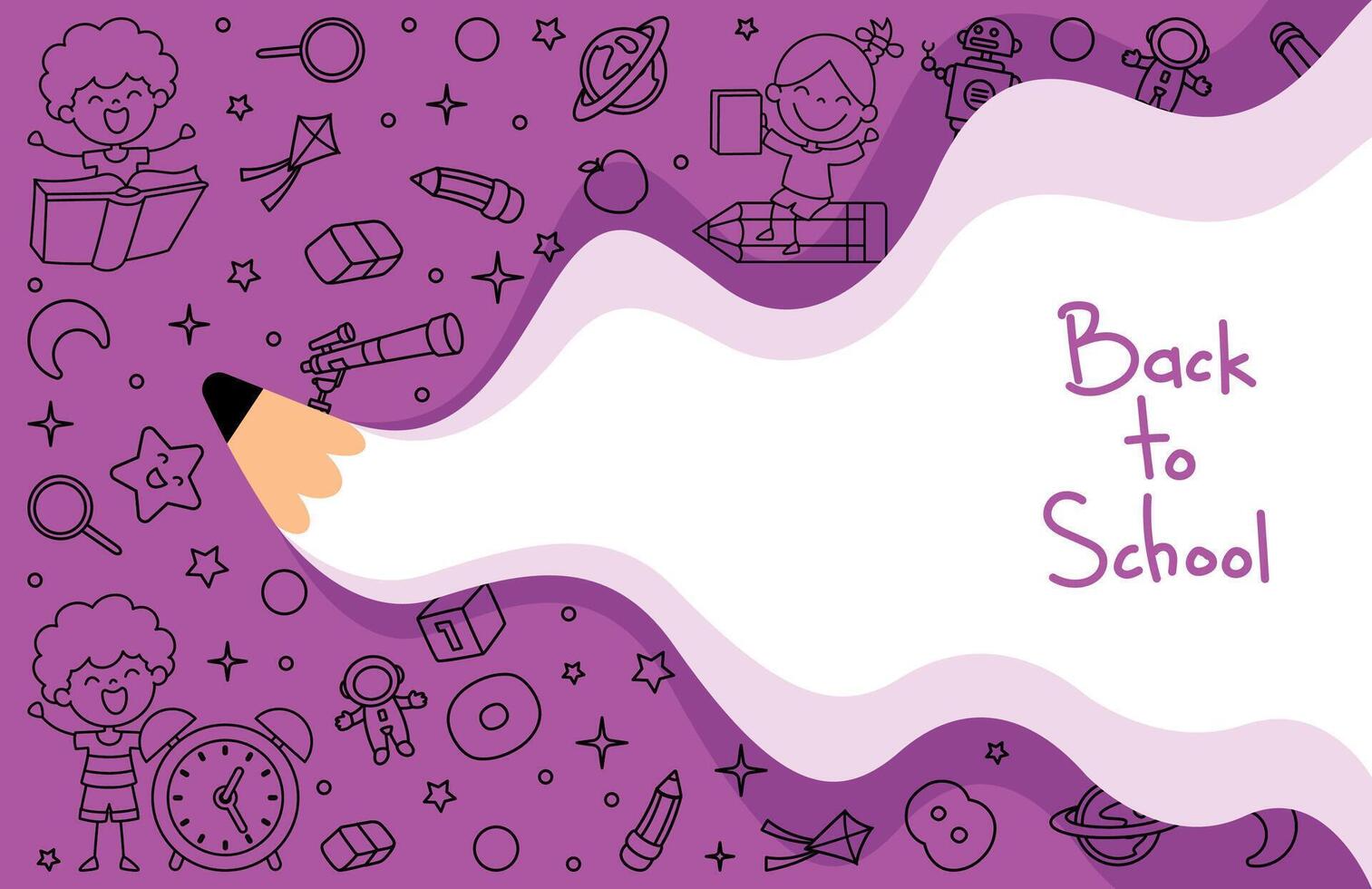 Background Design With Abstract Pencil vector