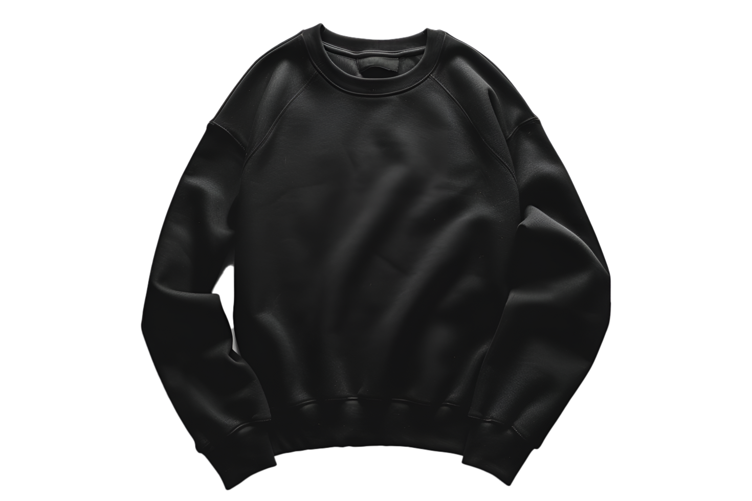blank black sweatshirt with copy space for text, On Isolated Transparent Background png