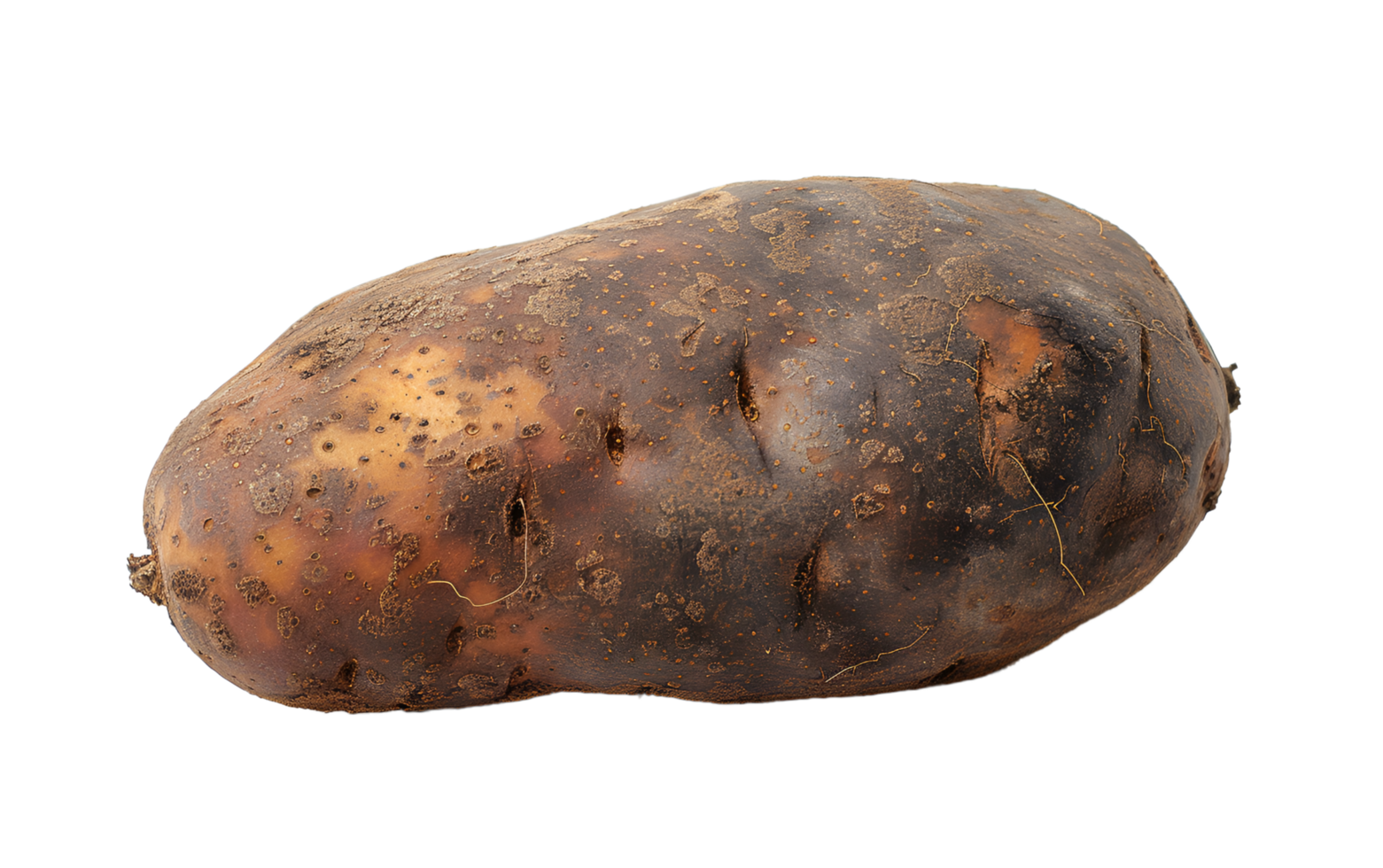 Close Up Of A Potato With Brown Spot On Its Head Isolated Transparent Background png