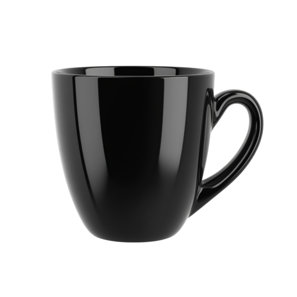 Sleek Black Coffee Mug AI-Generative png