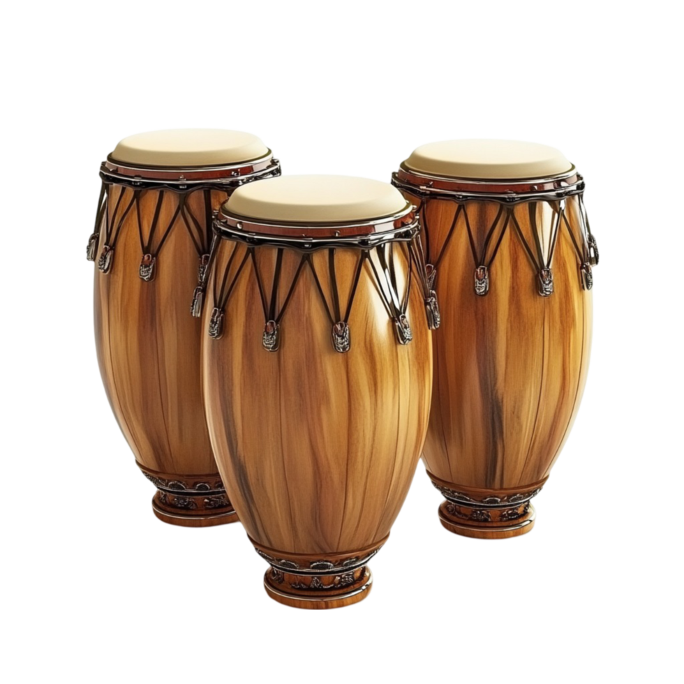 Classic Wooden Conga Drums AI-Generative png