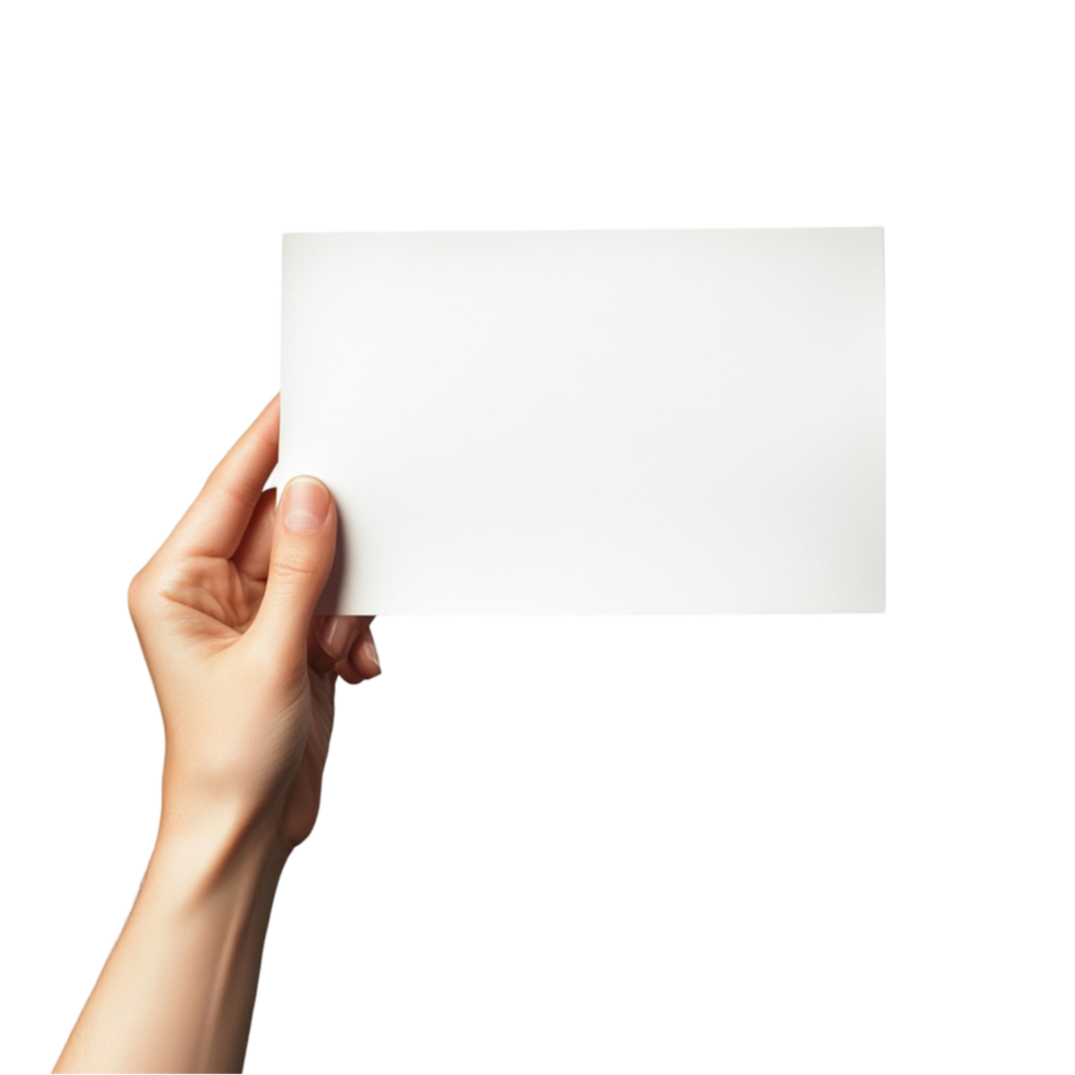 Female Hand Holding Blank Card AI-Generative png