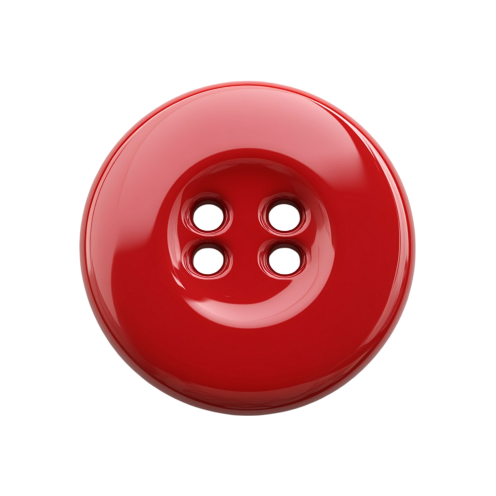 Red Button Isolated on Transparent Background AI-Generative png