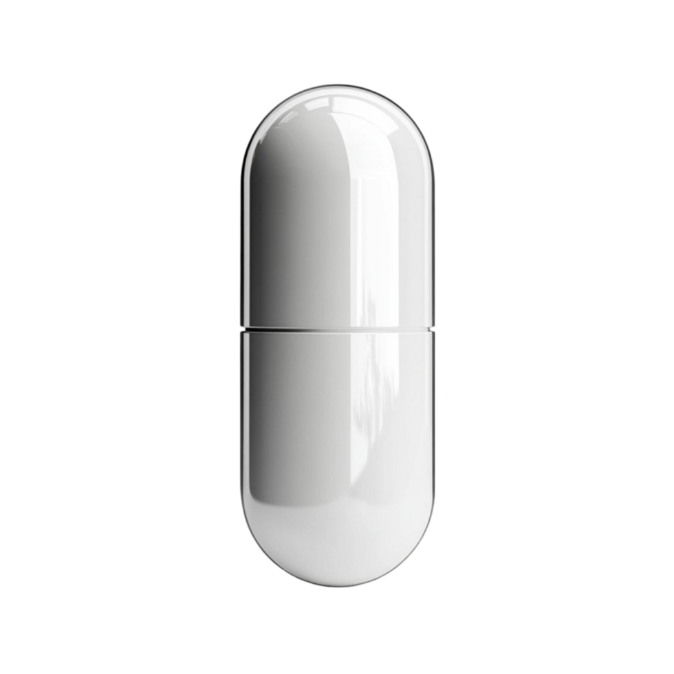 White Pill on Transparent Background AI-Generative png