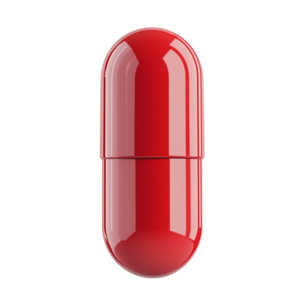 Red Pill on Transparent Background AI-Generative png