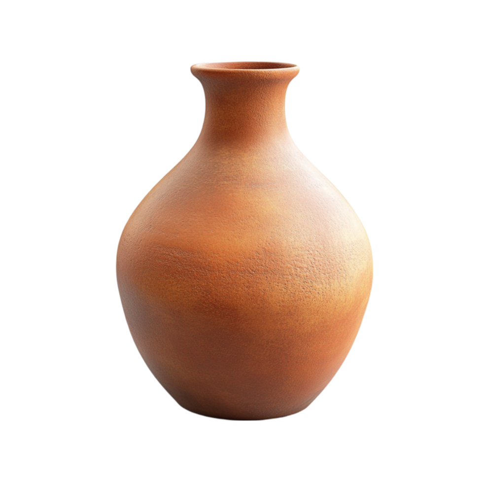 Brown Vase on Transparent Background AI-Generative png