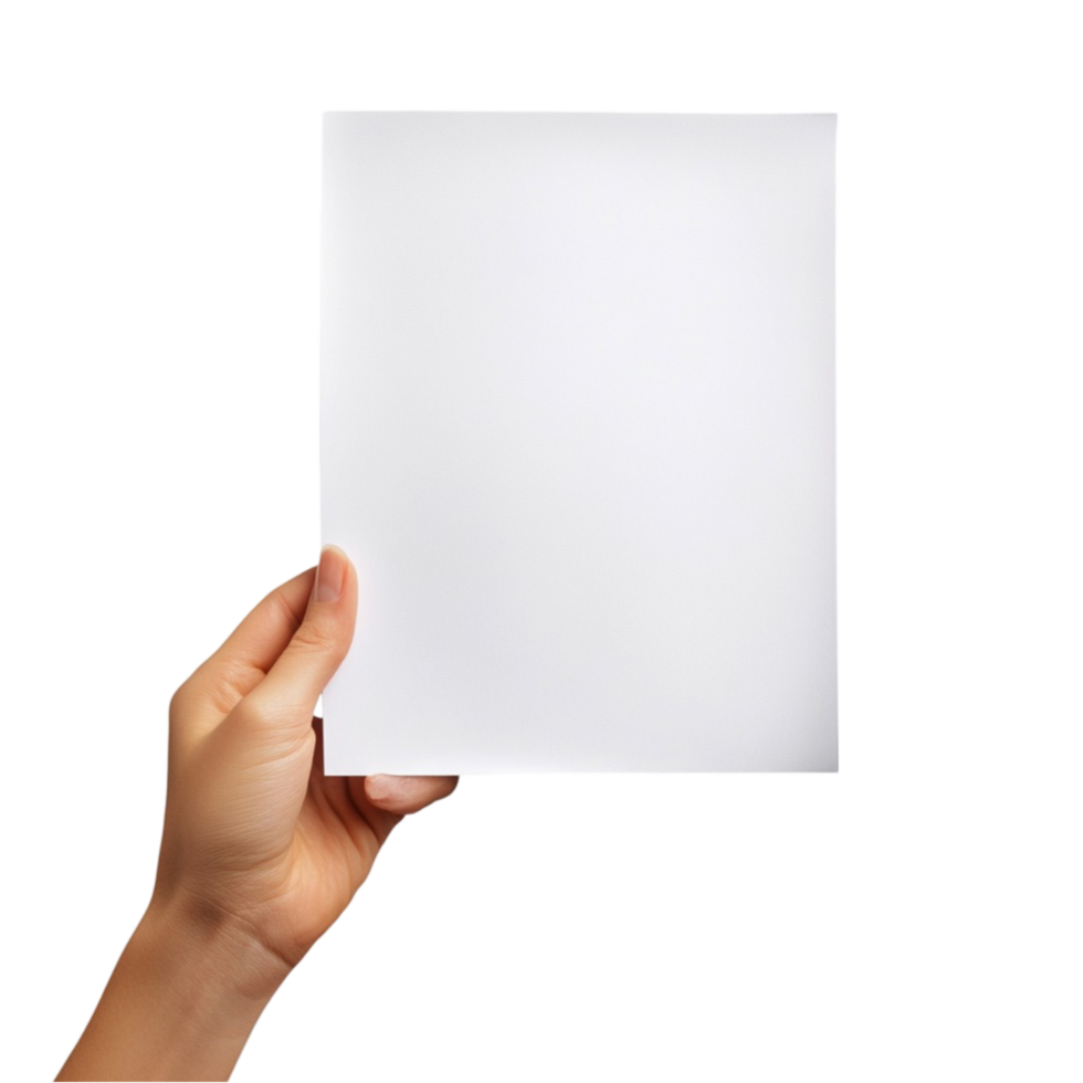 Hand Holding Blank Paper AI-Generative png