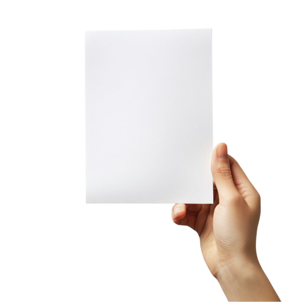 Hand Holding White Paper AI-Generative png