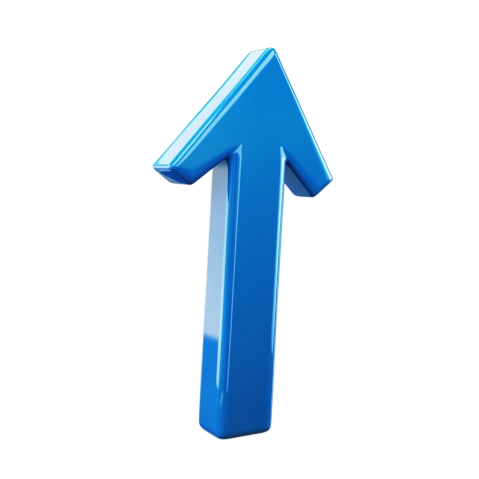 Blue Arrow Pointing Upward AI-Generative png