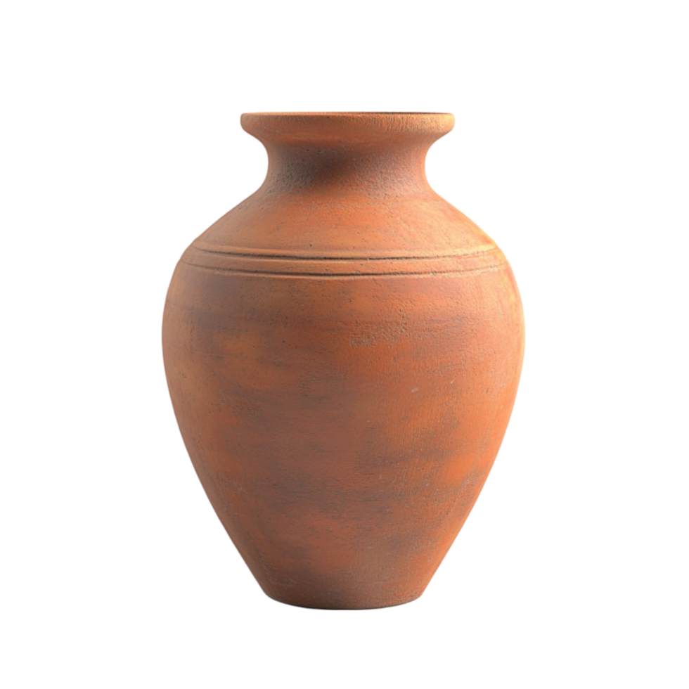 Clay Vase on Transparent Background AI-Generative png