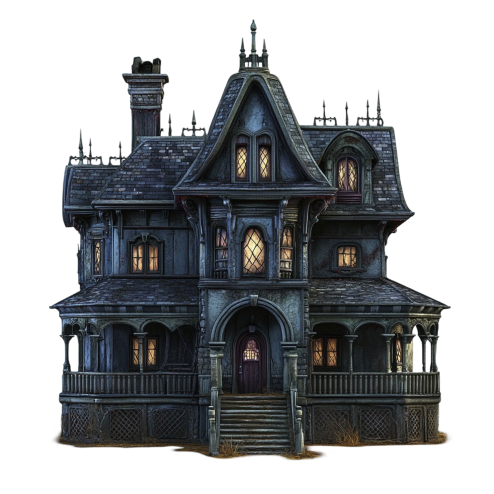 Haunted House with Dark Exterior AI-Generative png
