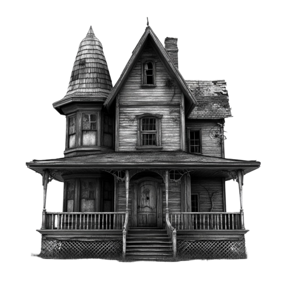 Historic House with Porch AI-Generative png