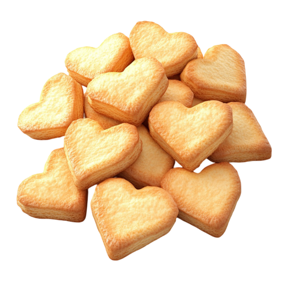 Pile of Heart Shaped Biscuits AI-Generative png