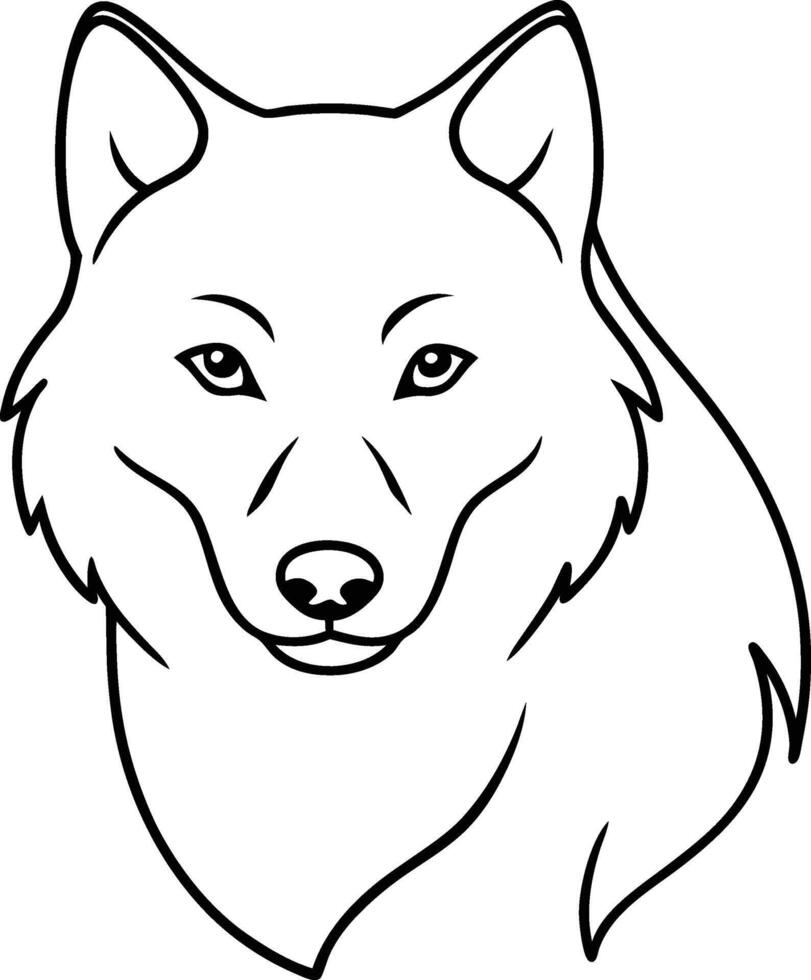 Abstract Wolf Face Silhouette vector