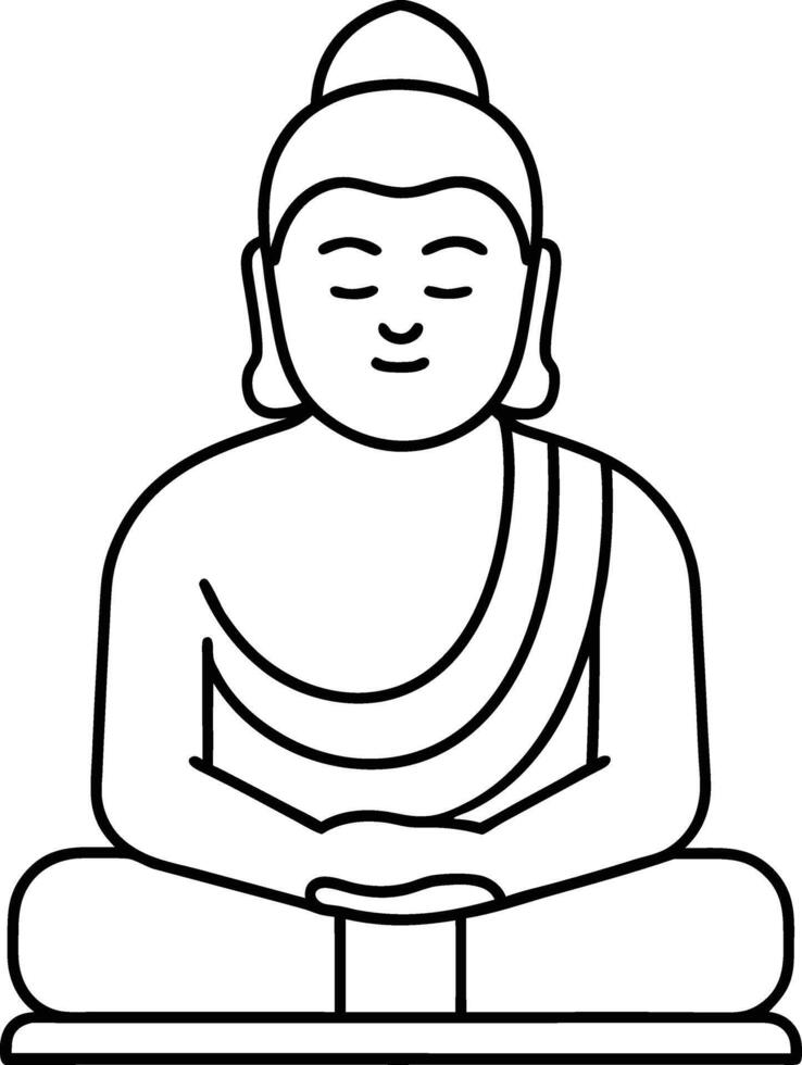 Peaceful Buddha Silhouette vector