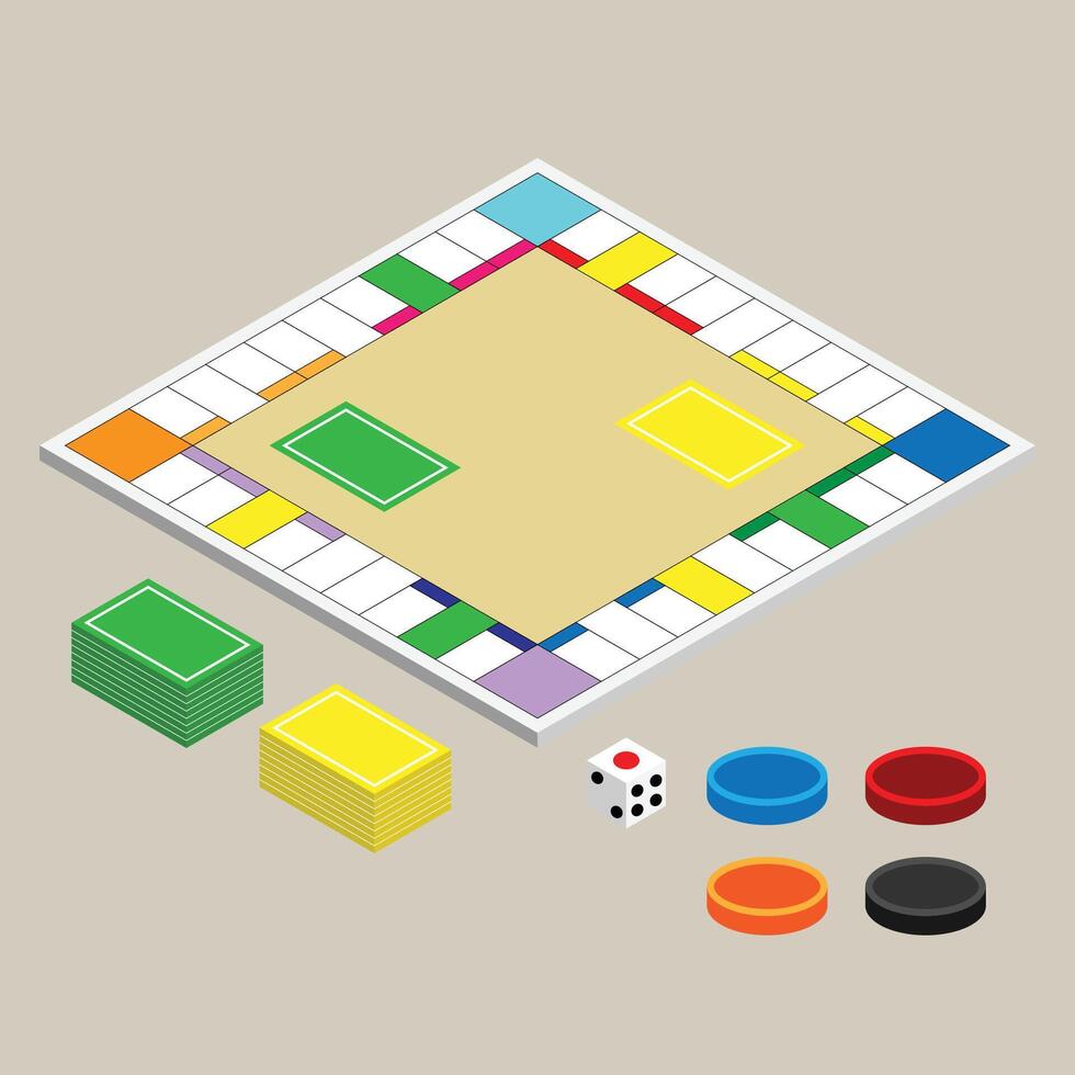 Monopoly Game Board 3D vector