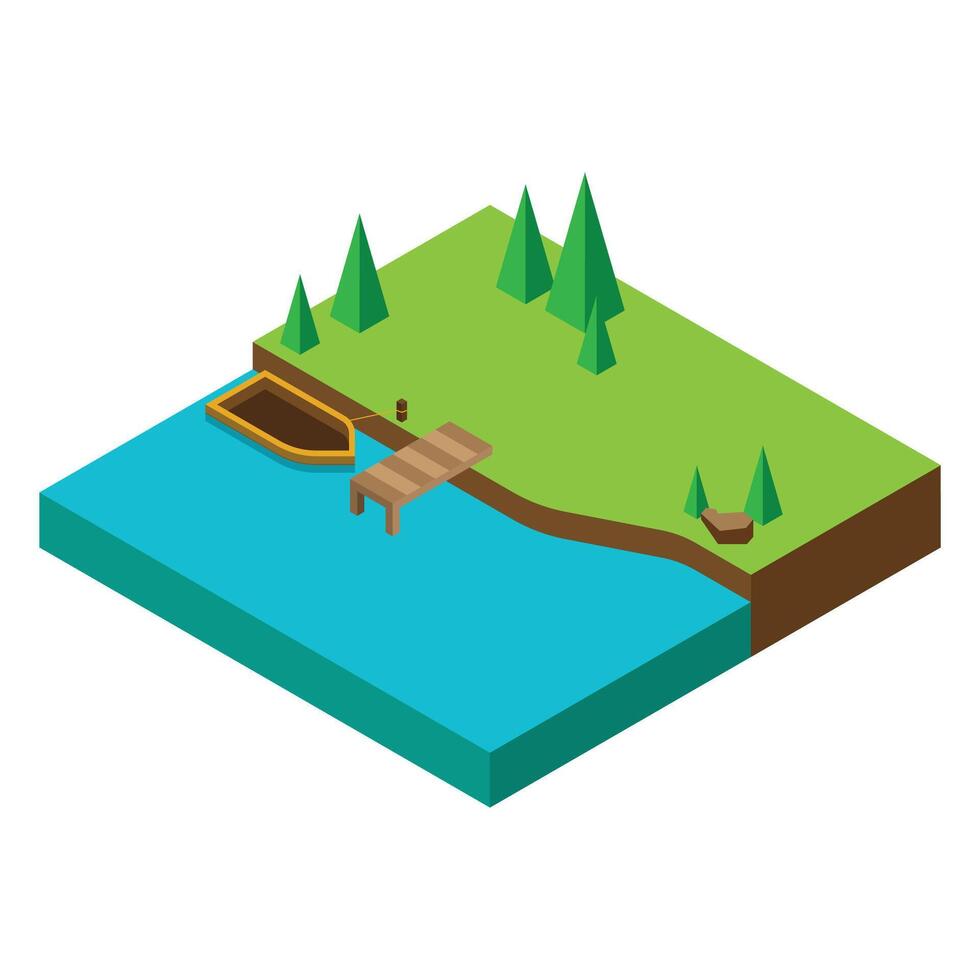 The River Isometric vector