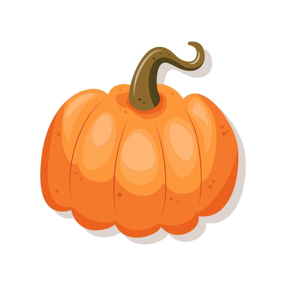 Orange pumpkin. Autumn harvest. Illustration for Halloween. , trendy flat style. Single object, icon. vector