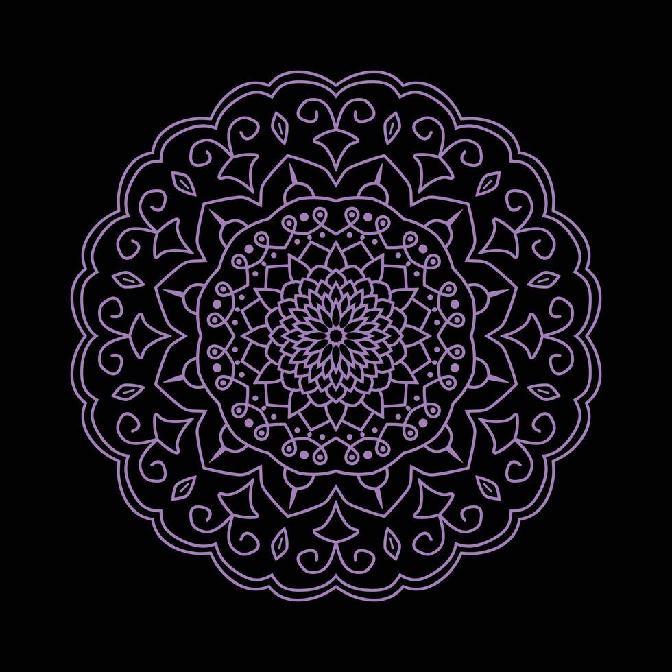 Colorful mandala in hand drawn style vector