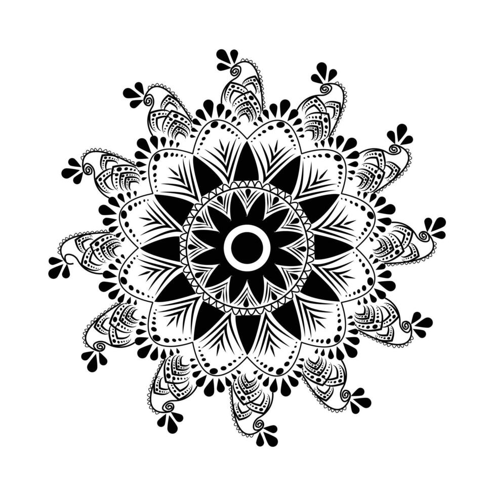 Black and white mandala background with ornament vector