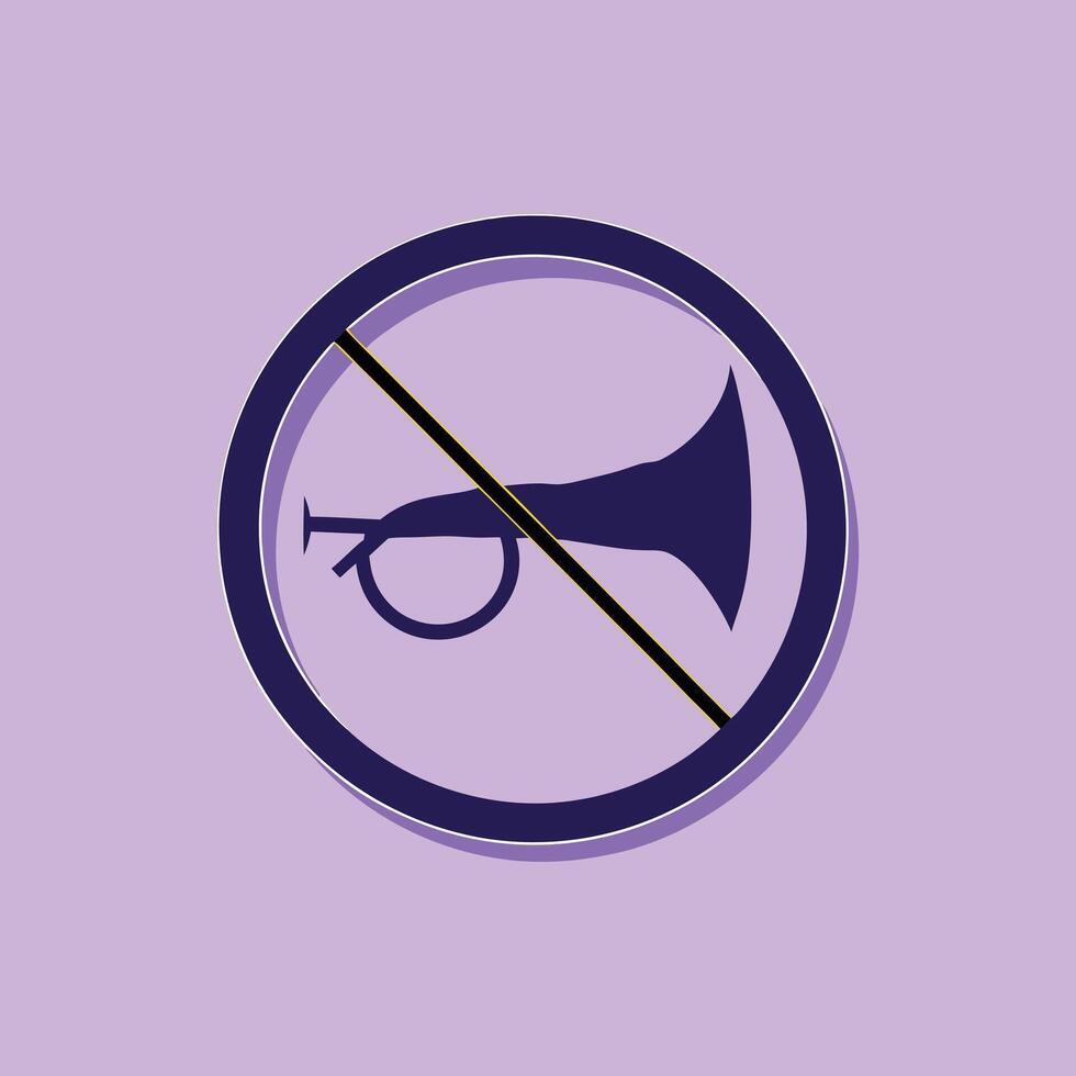 Horn Prohibited Sign vector